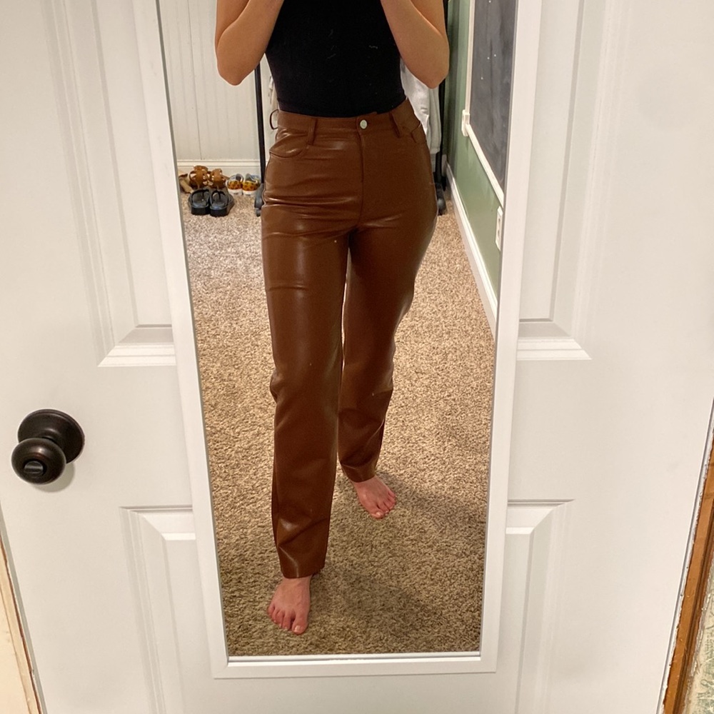 Aritzia Wilfred Melina Pant - Size 4, Regular (Caramel Brown)